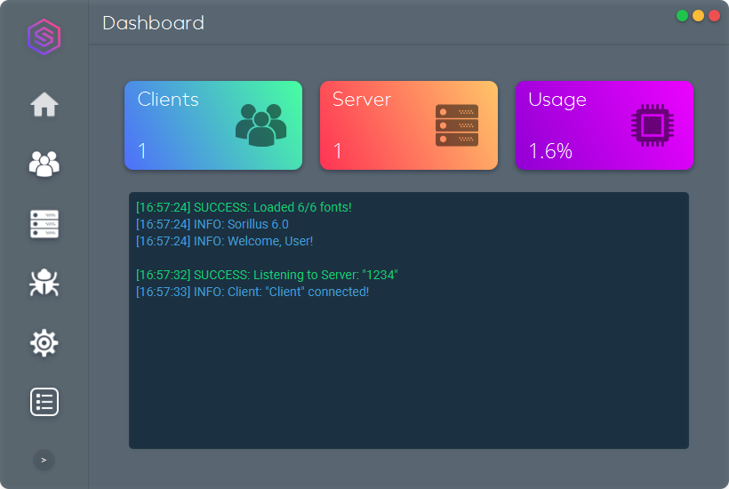 Sorillus Dashboard Dark-Theme